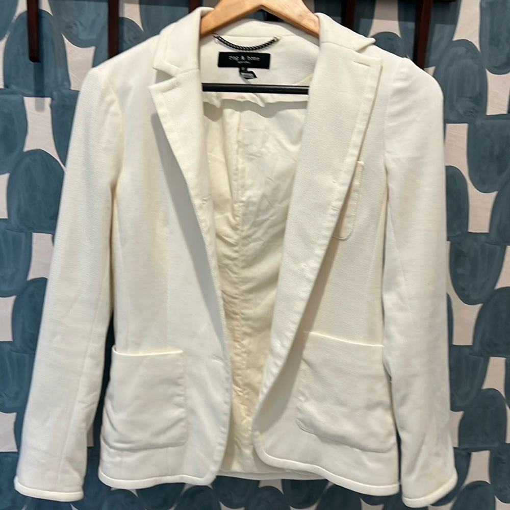 Rag And Bone Redgrave 3-Button White Blazer. Size… - image 3